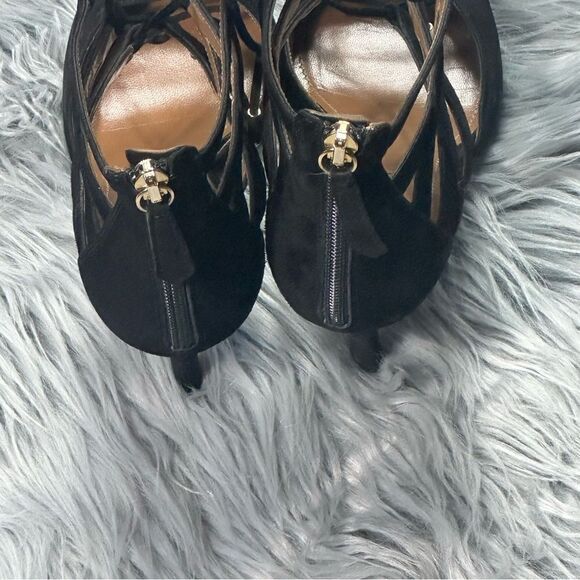 Aquazzura Black Lace-Up Stiletto Heels - Picture 4 of 11